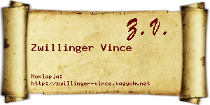 Zwillinger Vince névjegykártya